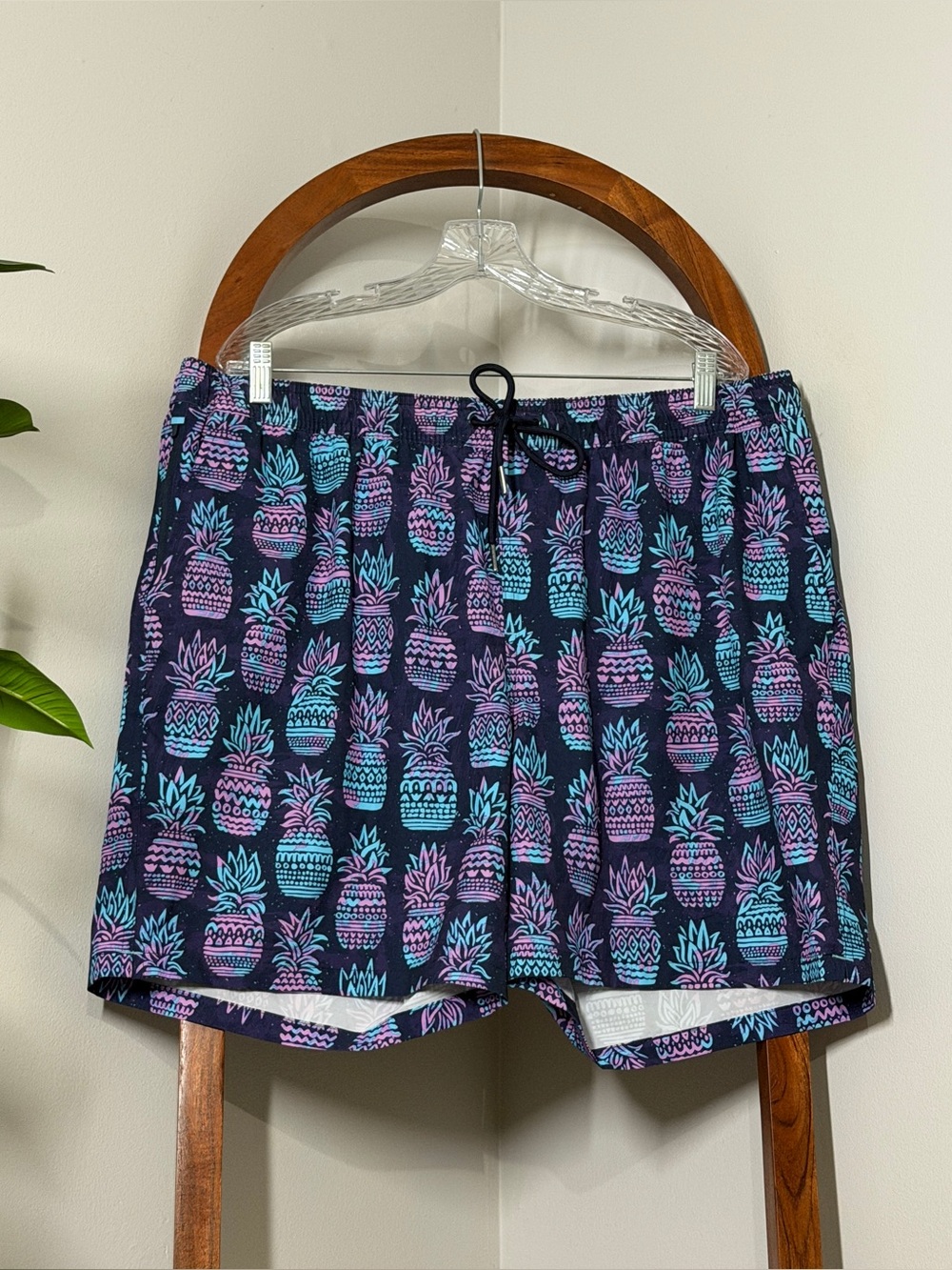 Goodfellow & Co XL Purple Blue Pineapple Swim Trunks With Liner